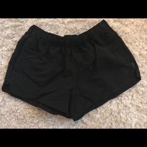 Black Patagonia shorts. barely baggies